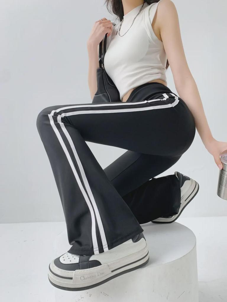 Женские полосатые штаны для йоги с высокой талией - Лето 2024 г. Спортивная одежда с защитой от солнца