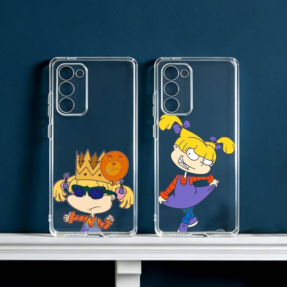 Funny Cartoon R-Rugrats Phone Case For Samsung Galaxy S24 S25 S23 S22 S21 Plus S24 S25 Transparent Cover Case