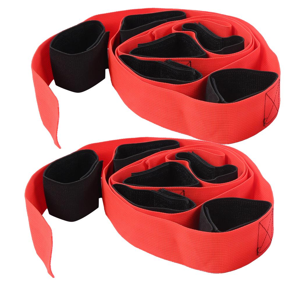 2Pcs Fun Outdoor Sports 6 Legged Race Bands Giant Footstep Nylon Webbing Tram Game Activity