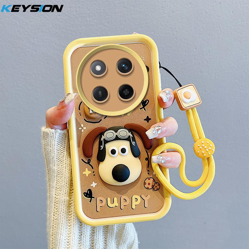 KEYSION Противоударный чехол для Honor X9c 5G с ремешком, мягкий силиконовый милый 3D-чехол для телефона с мультяшной куклой для Huawei Magic 7 Lite 5G
