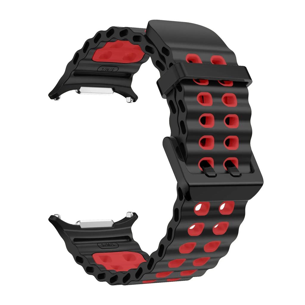 НОВЫЙ Морской Силиконовый Ремешок Для Samsung watch 7 ultra 47мм Браслет Без Зазоров Спортивный Двухцветный Ремешок для Galaxy ultra ремешки