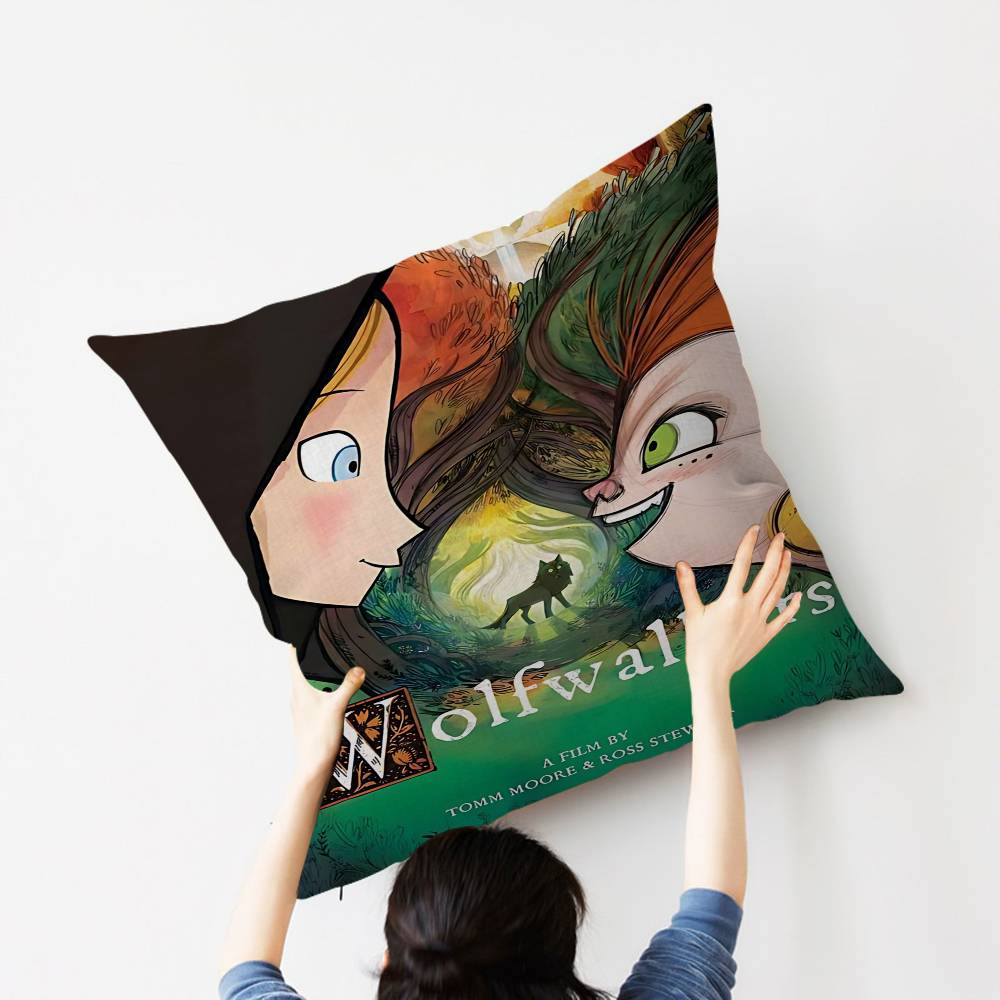 Anime W-Wolfwalker Stitch Lucky Dragon pillow cover sofa cushion cover home room decoration children gift