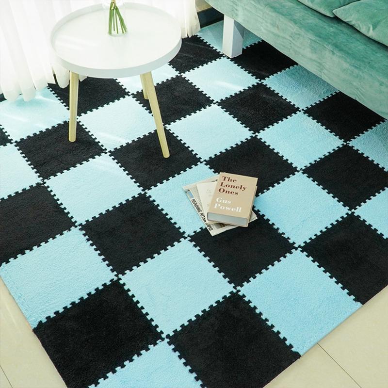 Ковровая плитка пазл ковровая плитка пазл ковровое покрытие DIY Пазл Плюшевый Длинноворсовый Ковер Детские Пазлы Игровой Коврик Fl
