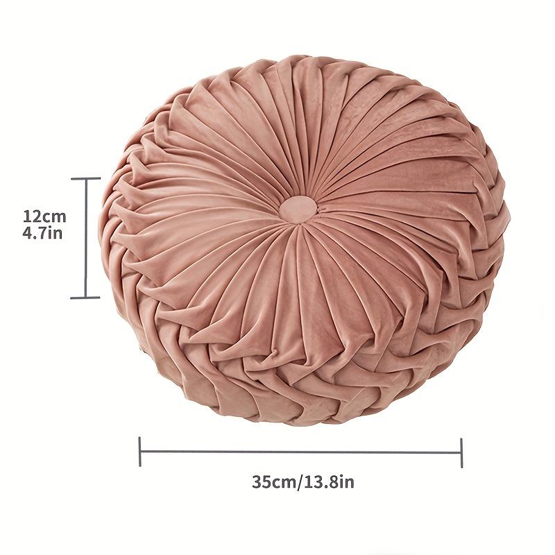 1 Piece Pumpkin-shaped Pillow, Pure Color Velvet Pillow, Suitable for Living Room, Circular Shape, Indoor Window Cushion