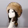 European & American Faux Fur Flat Top Hat with Raccoon Tail and Ear Protection – Warm, Fluffy Design for Autumn & Winter