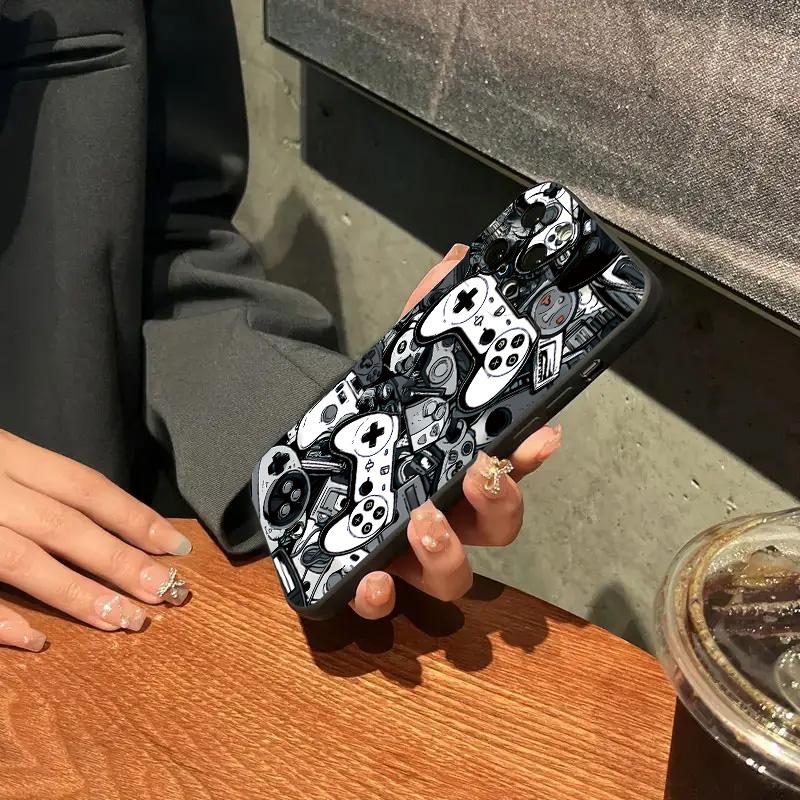 Чехол Для iPhone 17 Pro Max Чехлы iPhone 16 Чехол С Графикой Игрового Контроллера Для iPhone 11 12 13 14 15 16 Plus 16E 17 Air Cover