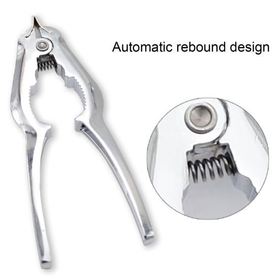 Crab Cracker Labor Saving Automatic Rebound Spring Design Mirror Polished Non-slip Multi-functional Zinc Alloy Lever Handle Seafood