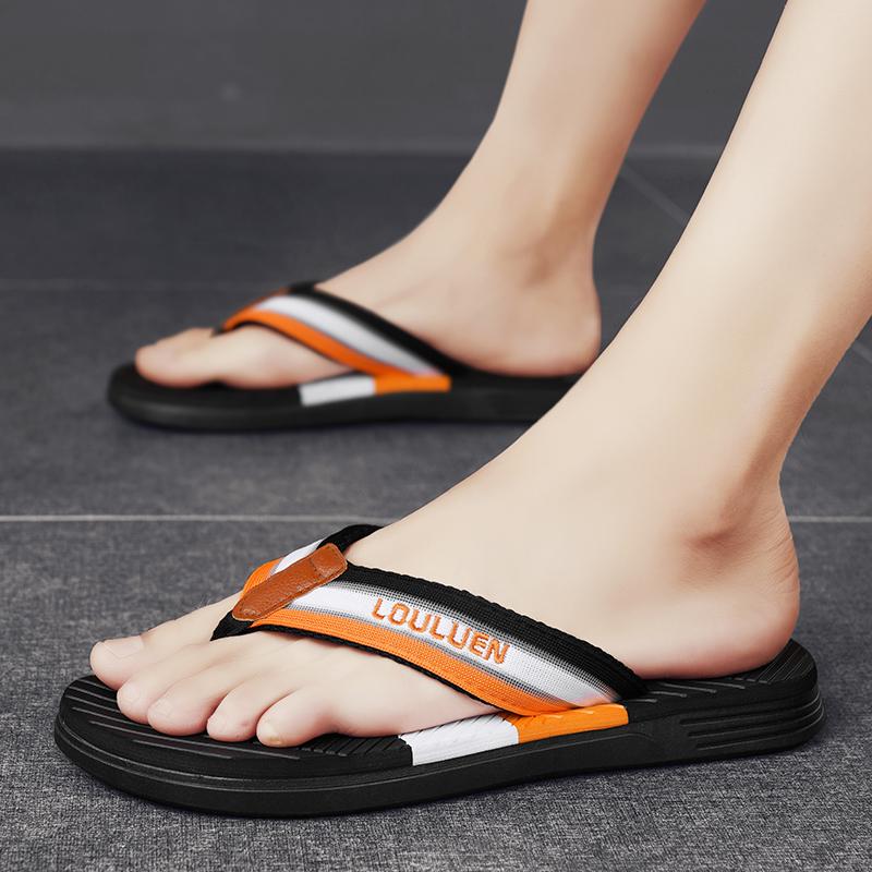 Модные летние тапочки мужские шлепанцы пляжные сандалии нескользящие повседневные туфли на плоской подошве 2024 Тапочки домашняя обувь для мужчин уличные тапочки