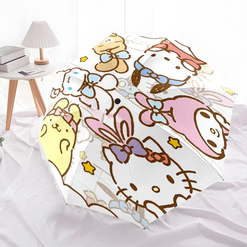 1pc Hello Kitty & Friends Automatic Opening Folding Umbrella with 8-Rib Iron Frame - Perfect for Fans, Travelers, Daily Use, and Festive Gifts!Q046