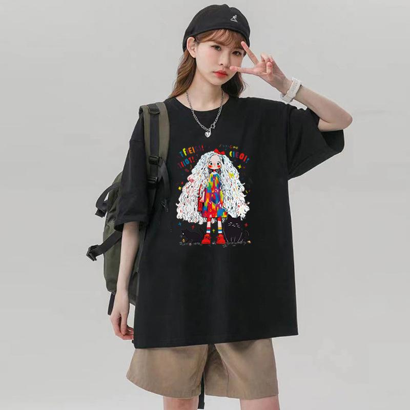 VEZFAA Женские модные повседневные летние весенние блузки и рубашки с круглым вырезом с короткими рукавами