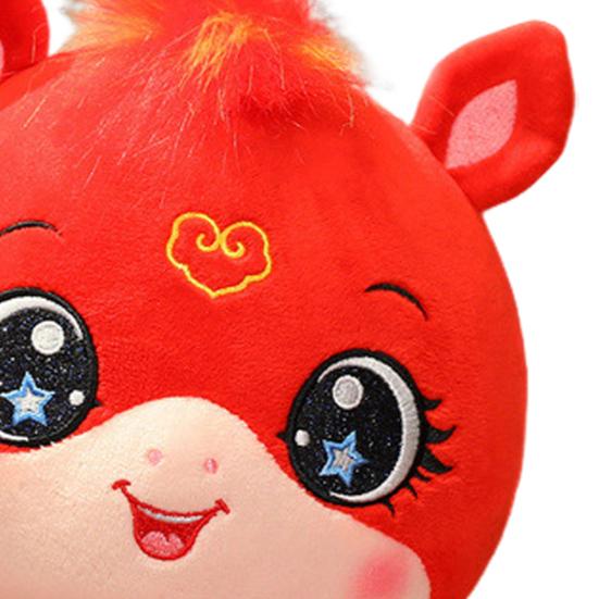 Плюшевая кукла-лошадь с баннером благословения Символ года лошади Традиционное мастерство Плюшевая кукла Прикроватное украшение для машины