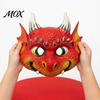 Colorful Halloween Party Mask 3D Cute Dragon Full Face Mask, Baby Lightweight Breathable Vibrant Role Play Costume with Realistic Scales And Horns for