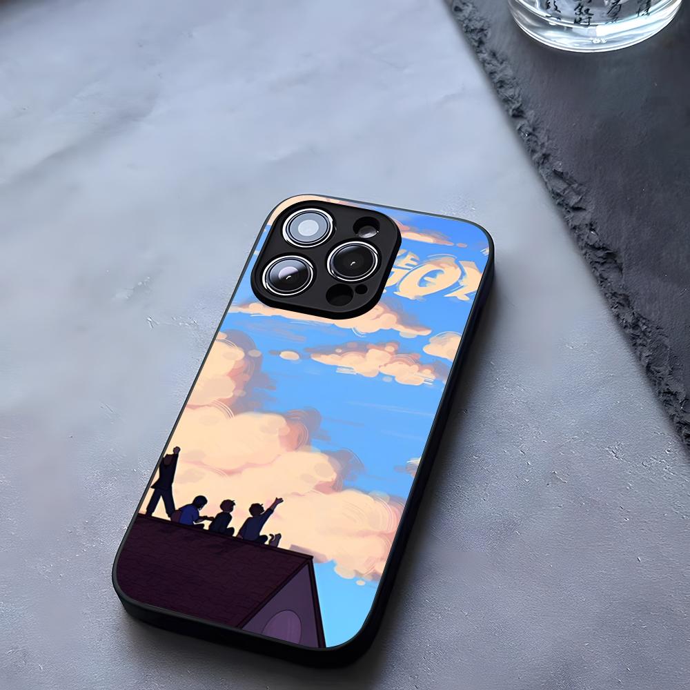 Мультяшный Чехол для Телефона Lovejoy Band Закаленное Стекло Для IPhone 17 13 14 16 12 15 11 Pro Max Plus Mini X XR SE2020 Coque