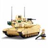 SLUBAN World War II 2 Military USA Abrams M1A2 Battle Tank Chariot Building Blocks Army Classic Accessories Model Kids Gift