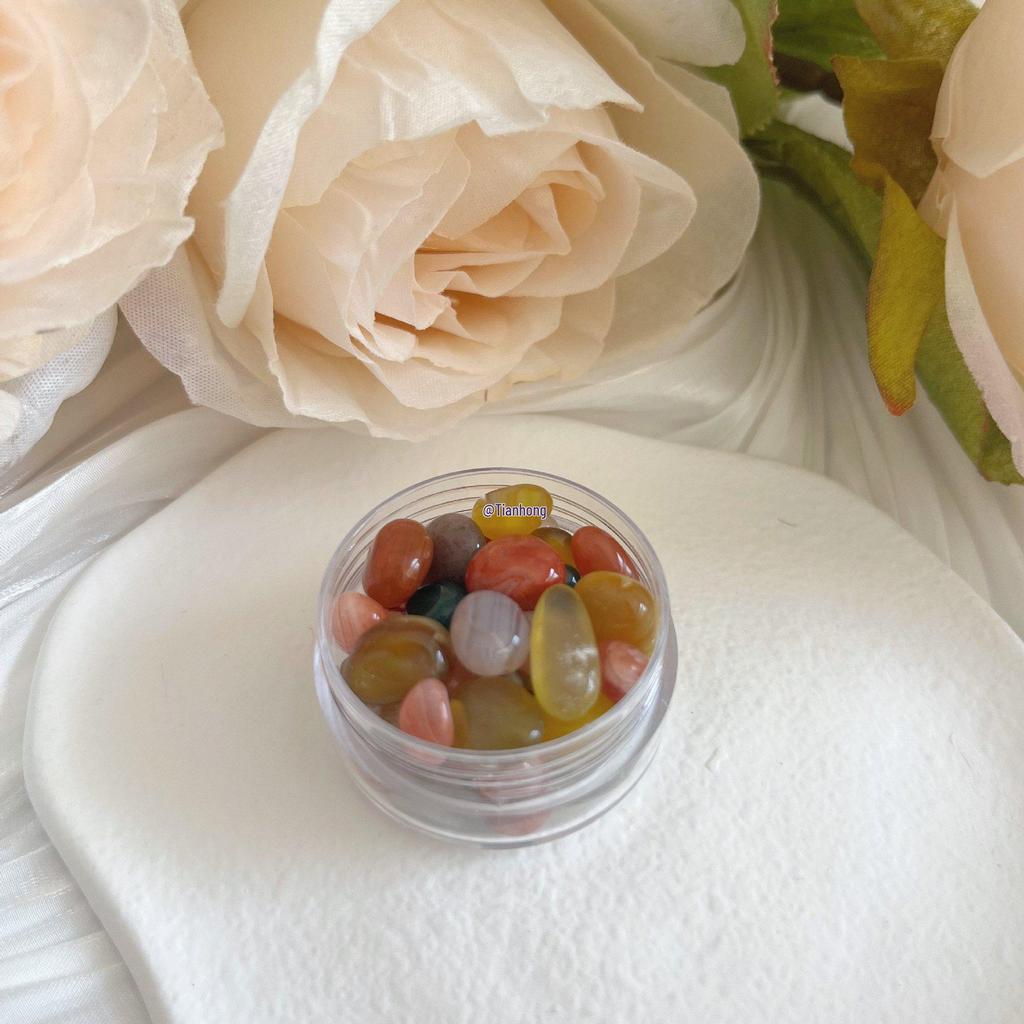 Handmade Artistic Agate Glass Ornament: Natural Rain Flower Stone Pebbles