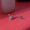 Year of The Rabbit Full Diamond Rabbit Carrot Earrings Women's New Trendy Sweet Cute Small Fresh Earrings Earrings