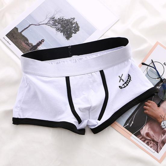 Мужское нижнее белье-боксеры со средней посадкой, эластичные шорты с широким поясом, трусы с мультяшным принтом, облегающее нижнее белье для сна