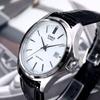Casio Современные простые мужские кожаные часы из минерального стекла 1183 Leather White A