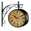 Black Analog Railway Clock, Analog 30cm X 32cm 8 Inches Dia Wall Clock, Analog Wall Clock, Double Sided Clock, Platform Clock, Station Clock