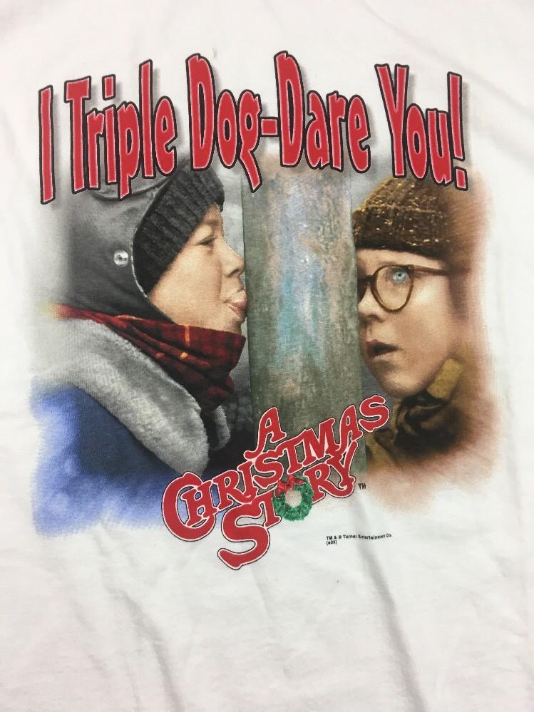 Vintage Movie Promo T Shirt TRIPLE DOG DARE YOU A CHRISTMAS STORY XLarge