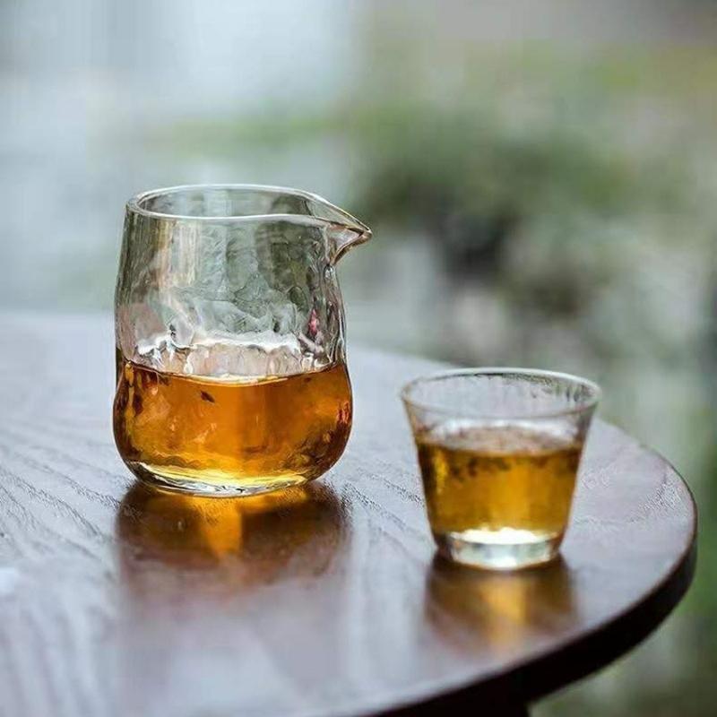 Transparent Hammer Patterned Tea Dispenser Kungfu Tea Cup Household Thicken Heat Resistant Tea Separator Teaware Accessories New