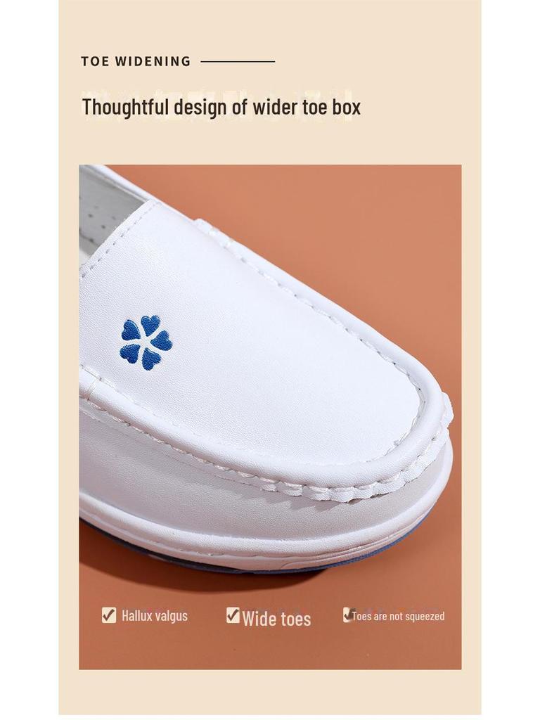 Женские летние нескользящие туфли для медсестер: Удобная, дышащая, мягкая и на плоской подошве медицинская обувь из натуральной кожи