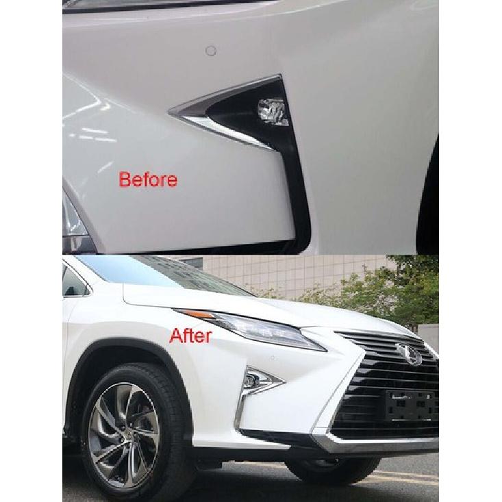 Хромированная накладка на передний противотуманный фонарь для Lexus RX350 RX450h 2016- Базовая комплектация
