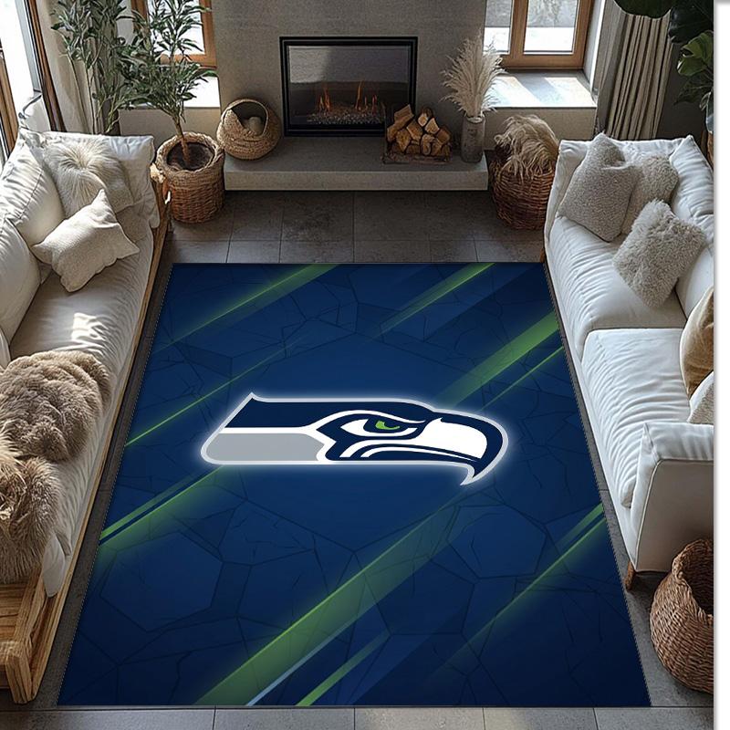 Seattle Seahawks Crystal Velvet Carpet Soft Anti?Slip Floor Mat Comfortable Home Living Room Bedroom Decor Rug