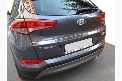 Кромка над номером (2015—2018, верхняя, широкая, нерж) для Hyundai Tucson TL 2016-2021 гг