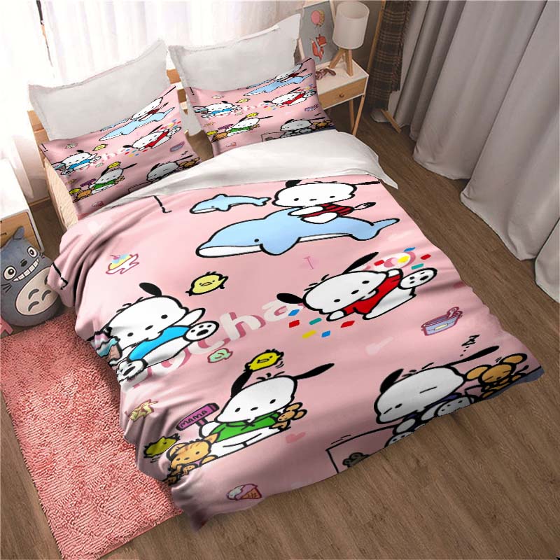 3D Pochacco printed bedding set duvet cover 1 duvet cover 2 pillowcase adult and children's bedding set luxury gift