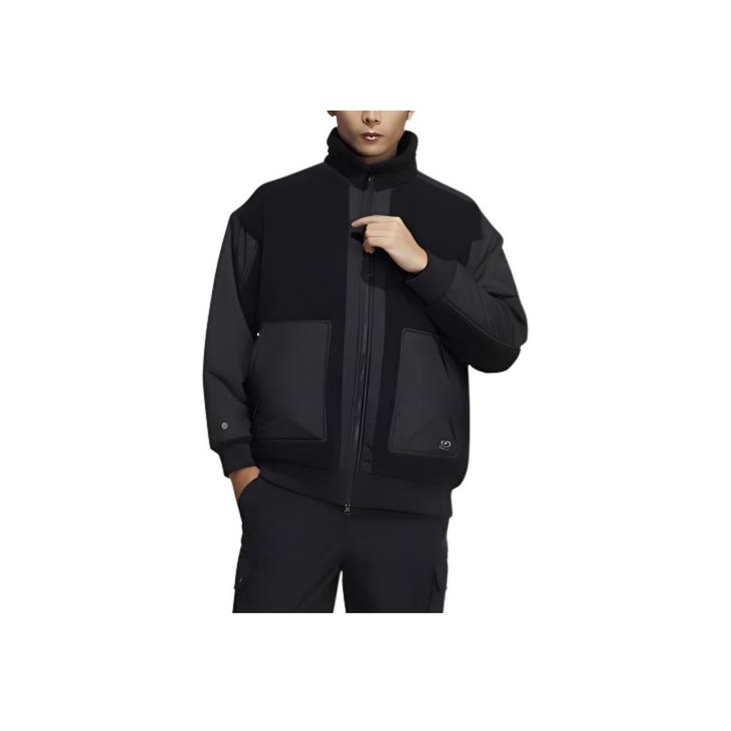 Adidas Цветной блок логотип вышивка накладной карман воротник-стойка куртка с длинными рукавами мужские куртки черные HP1388