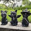 Halloween Witch Cat Black Cat Resin Decoration Ornaments Halloween Atmosphere Design Decorative Ornaments