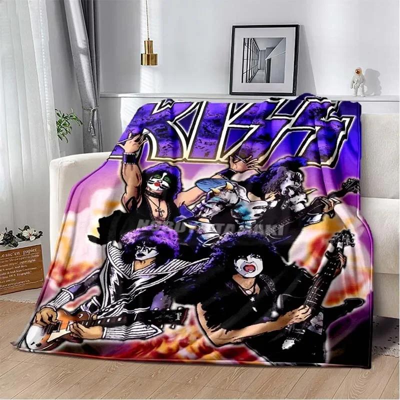Плед с узором группы KISS Легкий плед для гостиной, спальни, детской комнаты Теплый плед Рождественский подарок