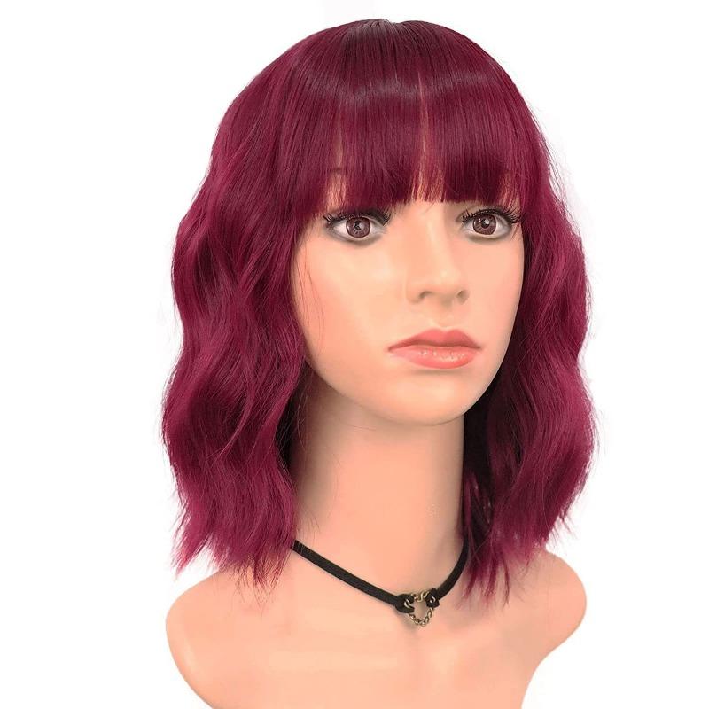 Премиальные синтетические парики Женский волнистый парик с челкой Средней длины Кудрявые парики Прическа Драг Квин Парик Косплей Костюм