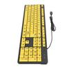 104 Keys Large Print Computer Keyboard USB Wired Keyboard for Students Elderly Visually Impaired Individuals