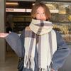 Autumn and Winter New Plaid Imitation Cashmere Scarf Women's Versatile Thickened Warm Student Maillard Style Scarf