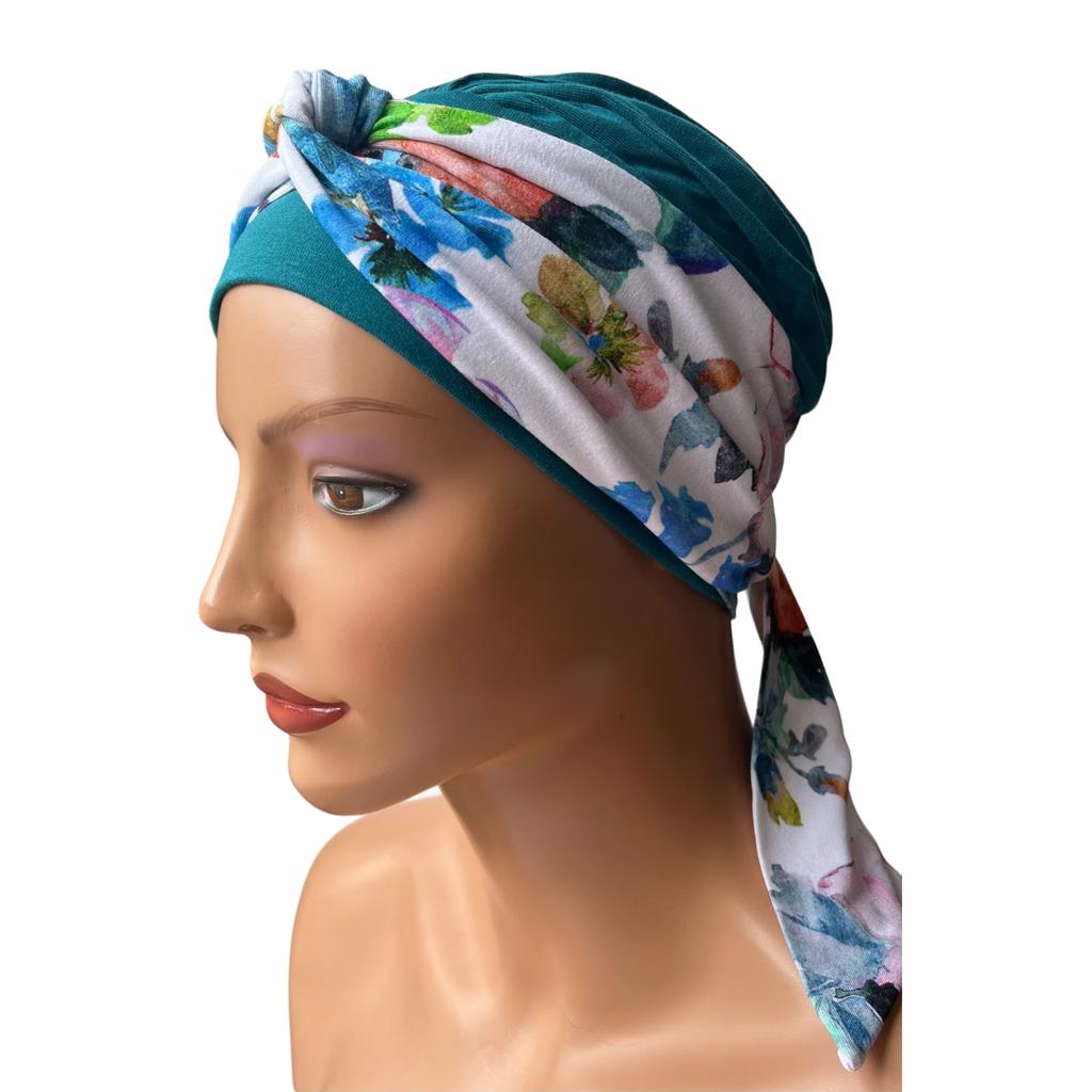 Turban Damski Wiosenny Lena 024-414 Chusta Miękka Także Po Chemioterapii