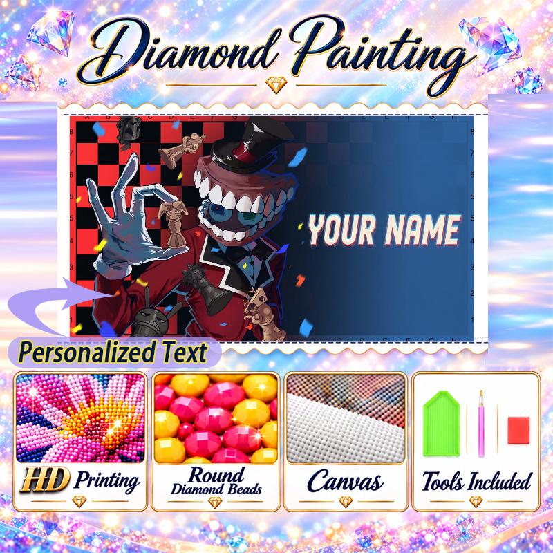 Caine 5D DIY Diamond Painting Custom Name Text, Full Drill Rhinestone Mosaic Art Home Gift
