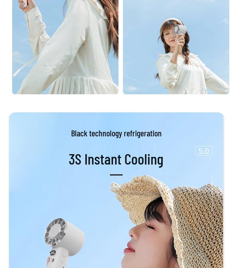 Portable Turbo Cooling Fan with Semiconductor Ice Pack