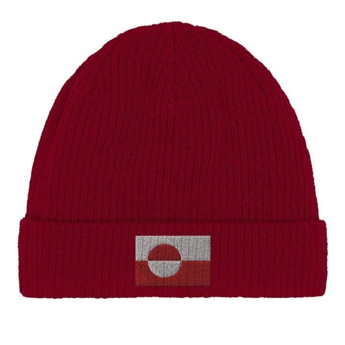 Bonnet Drapeau Groenland En Rouge