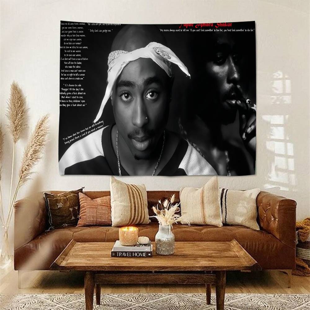 2PAC Тупак 3D Печать Мультяшный Гобелен Настенное Украшение Домашний Декор