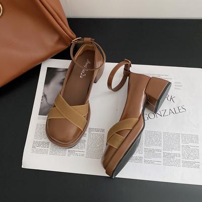 Мода Женская Мода Каблуки 2025 Весна Женские Элегантные Офисные Профессиональные Туфли Ретро Мэри Джейн Кожаные туфли