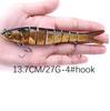 Fishing Lure Hard Bait 10cm / 27g Wobblers Multi Section Swimbait Fishing Lure Tackle