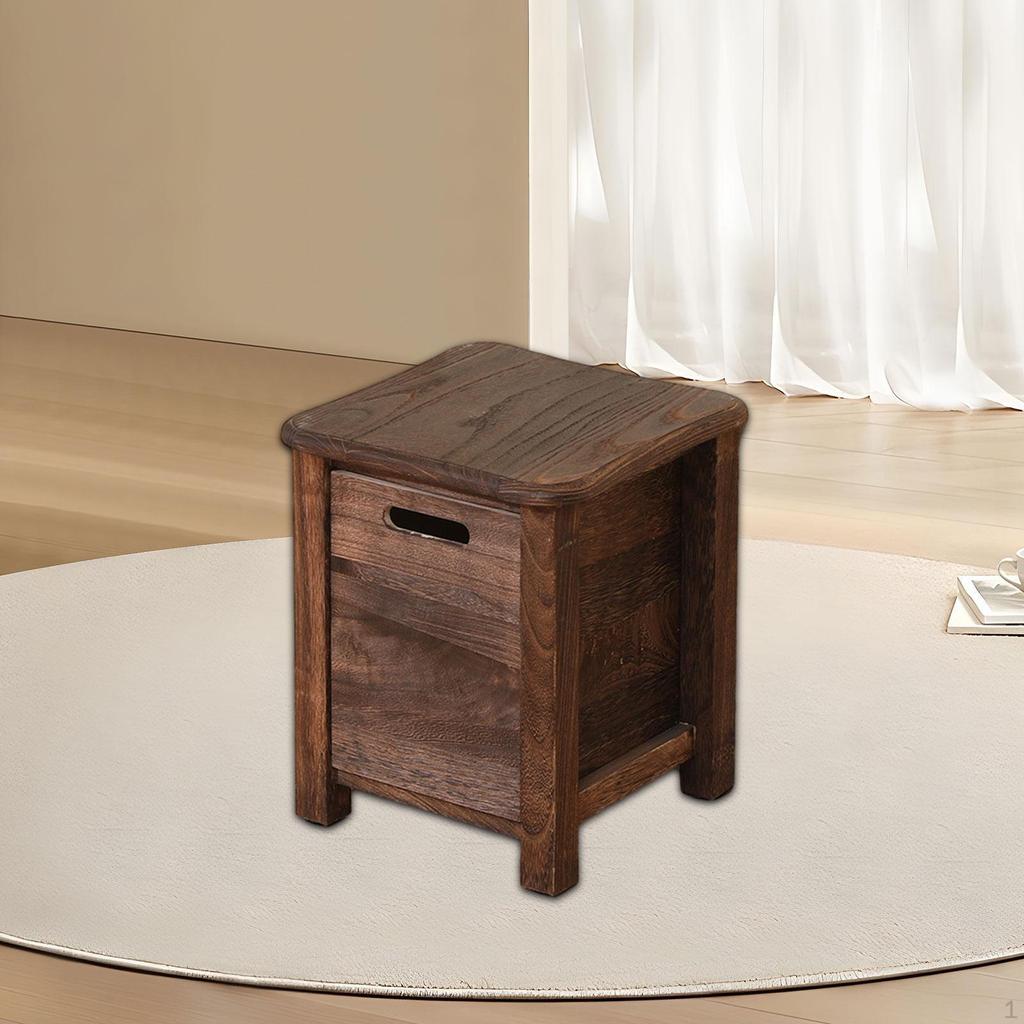 Деревянный табурет для хранения вещей, небольшой переносной, экономящий место, с ящиком для смены обуви