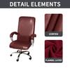 Stretch Pu Leather Swivel Computer Chair Cover Waterproof Soft Office Chair Covers Solid Color Armchair Seat Covers Slipcover