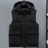 Мода больших размеров L-8XL Мужские зимние безрукавки с капюшоном Повседневные Толстые Теплые Жилеты Мужское Пальто
