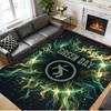 Green Day Print Crystal Velvet Plush Rug Wear?Resistant Anti?Slip Floor Mat For Indoor Household Decoration