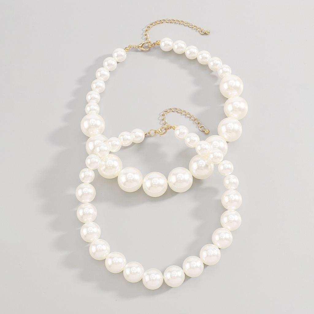 Tooxika Exaggerated Pearl Necklace Temperament Choker Double Layered Beaded Cool Style Necklace