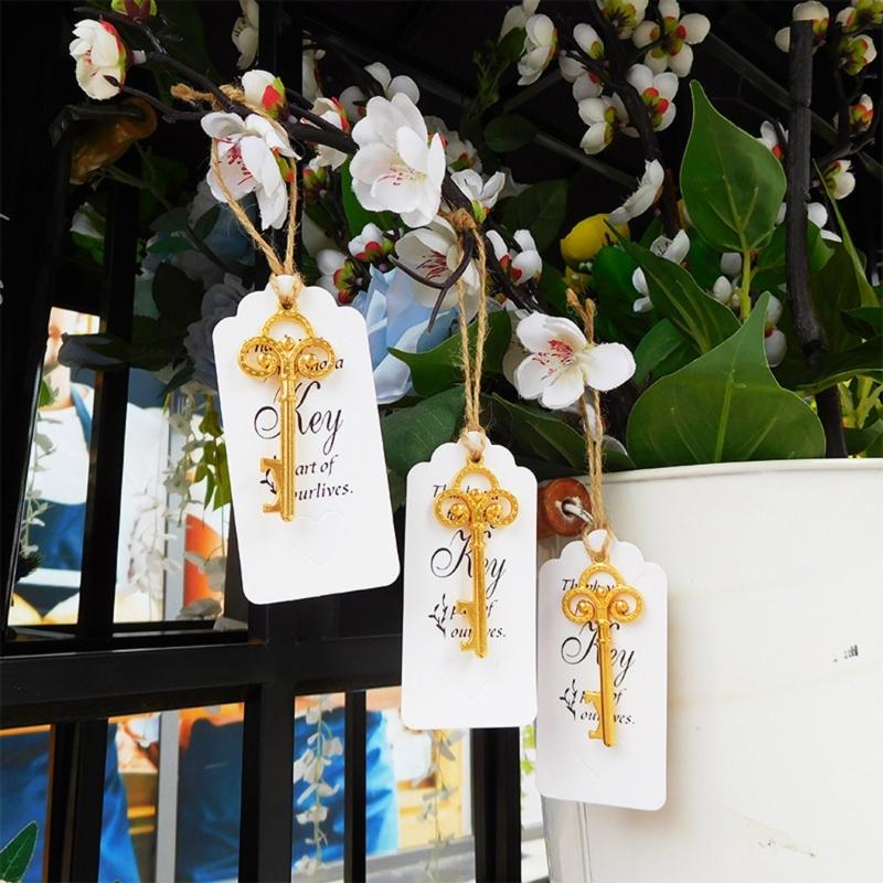 20pcs Skeleton Key Bottle Opener with Card Tag Bridal Shower Party-Favor Souvenir-Gift for Guests Wedding Party Decor