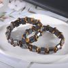 Европейская Мода Мужской Двухрядный Браслет из Бусин Тигровый Глаз и Гематит
